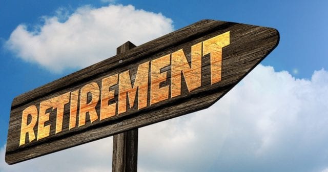 a sign with the word retirement on it