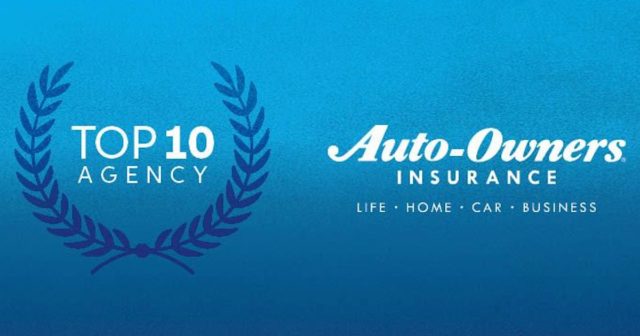 charlotte insurance agency award for being a top 10 agency with auto-owners insurance