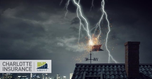 lightning hitting a home causing a power surge that's covered by home insurance