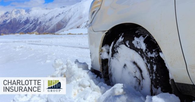 a car stuck in the snow