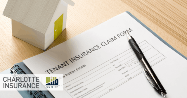 a tenant displacement insurance policy sitting on a desk